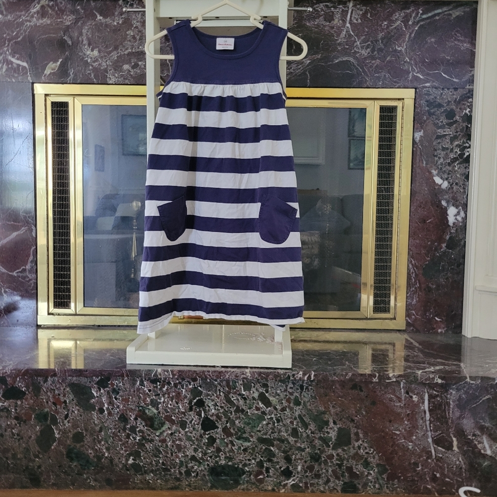Hanna andersson girls striped dress with pockets size 130 (6-8)